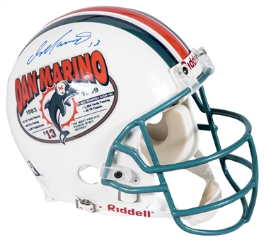 Dan Marino Signed & "13" Inscribed Miami Dolphins Full Size Retirement Helmet (LE 343/2000) (Mounted Memories)